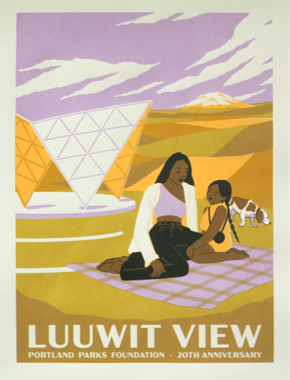 Luuwit View Park Artist Signed Silk Screen Poster — Portland Parks